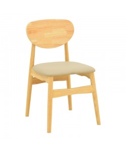 Καρέκλα Cardith pakoworld rubberwood-plywood σε φυσική απόχρωση-pu μπεζ 48x51x78εκ
