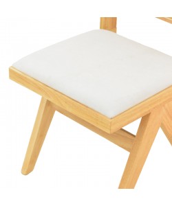 Καρέκλα Winslow pakoworld rubberwood σε φυσική απόχρωση-ύφασμα λευκό 46x58x80εκ