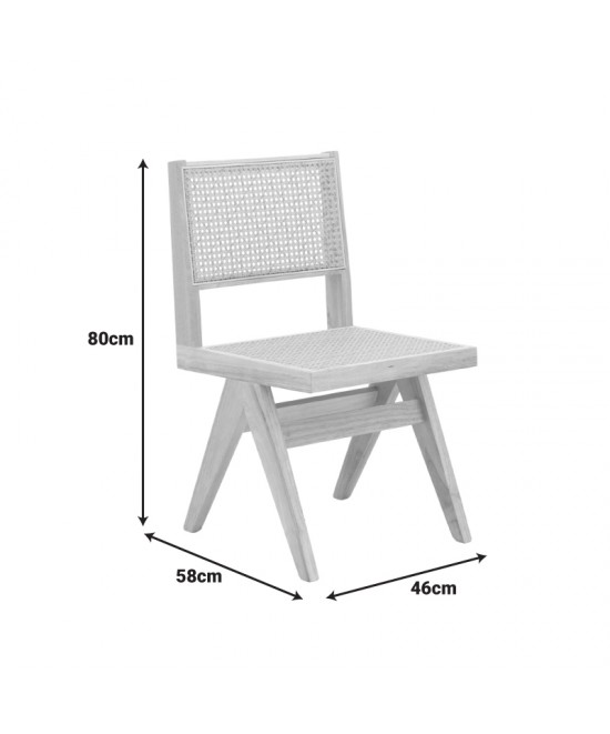 Καρέκλα Winslow pakoworld rubberwood-rattan σε φυσική απόχρωση 46x58x80εκ Καρέκλα Winslow pakoworld rubberwood-rattan σε φυσική απόχρωση 46x58x80εκ