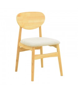 Καρέκλα Cardith pakoworld rubberwood-plywood σε φυσική απόχρωση-ύφασμα γκρι-μπεζ 48x51x78εκ