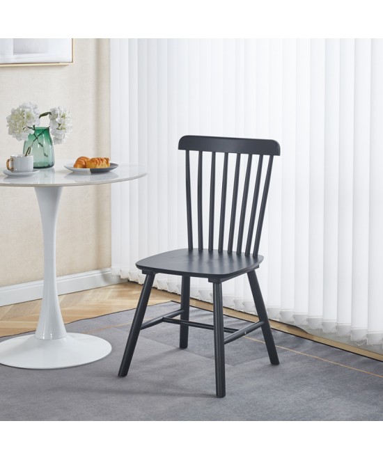 Καρέκλα Bristol pakoworld rubberwood σε μαύρη απόχρωση 45x51x86εκ