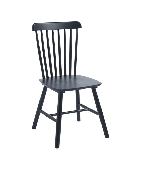 Καρέκλα Bristol pakoworld rubberwood σε μαύρη απόχρωση 45x51x86εκ