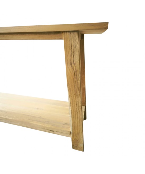 Κονσόλα Decoza pakoworld teak ξύλο σε φυσική απόχρωση 200x40x80εκ