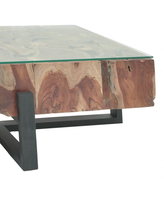 Τραπέζι σαλονιού Borth Inart teak ξύλο σε φυσική απόχρωση 135x90x40εκ