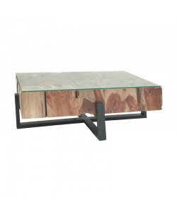 Τραπέζι σαλονιού Borth Inart teak ξύλο σε φυσική απόχρωση 135x90x40εκ