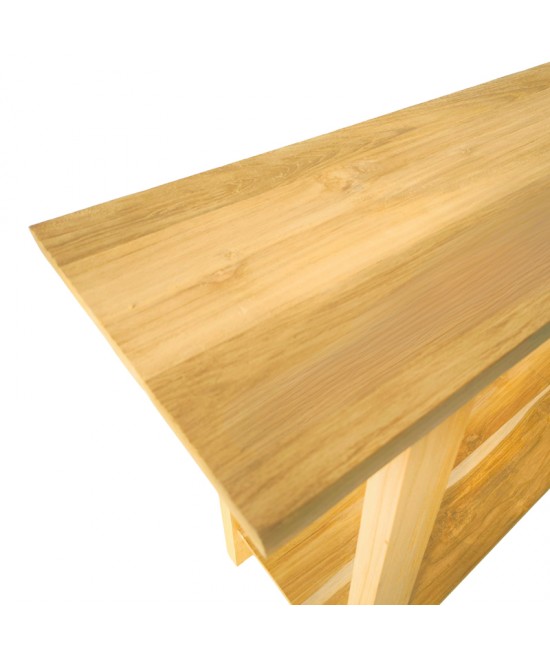 Κονσόλα Decoza pakoworld teak ξύλο σε φυσική απόχρωση 140x40x80εκ