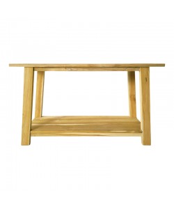 Κονσόλα Decoza pakoworld teak ξύλο σε φυσική απόχρωση 140x40x80εκ