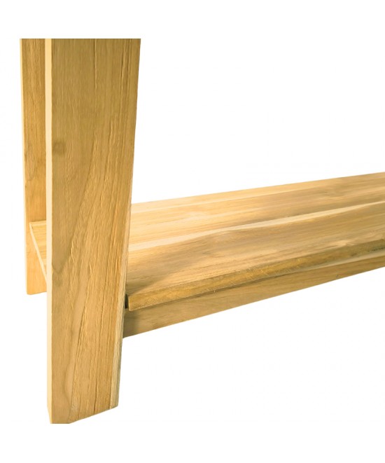 Κονσόλα Decoza pakoworld teak ξύλο σε φυσική απόχρωση 140x40x80εκ
