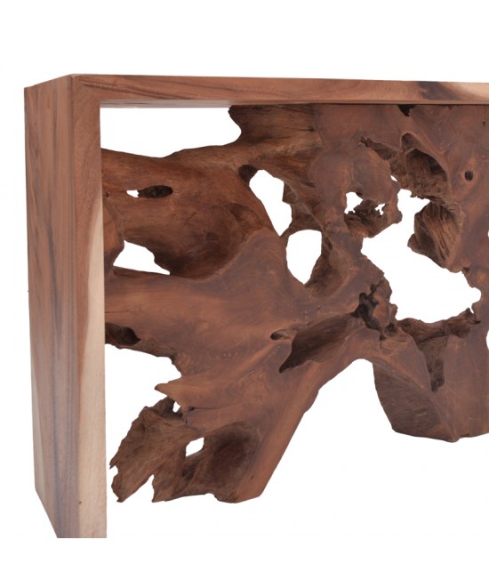 Κονσόλα Jako Inart teak ξύλο σε φυσική απόχρωση 120x40x80εκ
