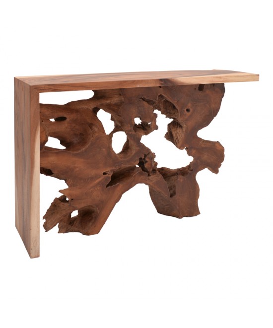 Κονσόλα Jako Inart teak ξύλο σε φυσική απόχρωση 120x40x80εκ