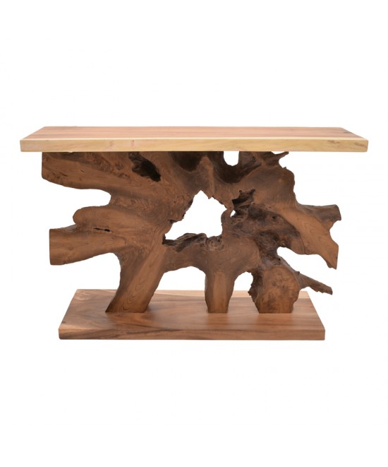 Κονσόλα Nasiol Inart teak ξύλο σε φυσική απόχρωση 120x40x75εκ