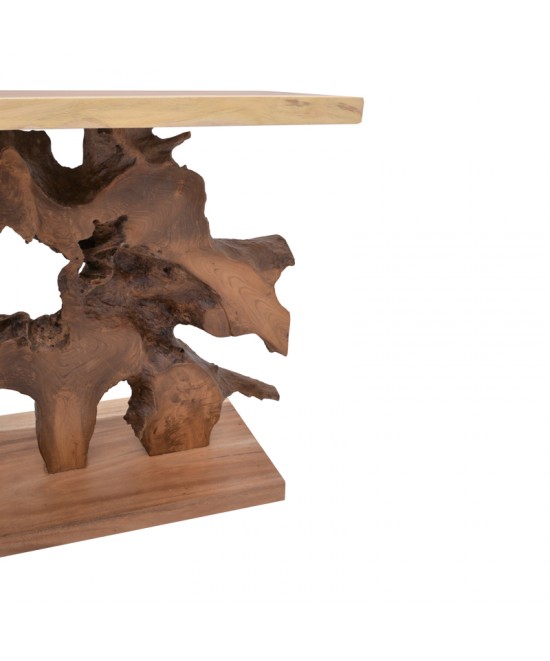 Κονσόλα Nasiol Inart teak ξύλο σε φυσική απόχρωση 120x40x75εκ