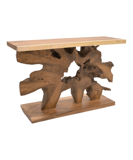 Κονσόλα Nasiol Inart teak ξύλο σε φυσική απόχρωση 120x40x75εκ