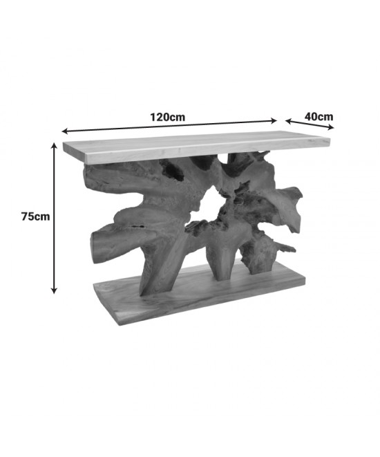 Κονσόλα Nasiol Inart teak ξύλο σε φυσική απόχρωση 120x40x75εκ
