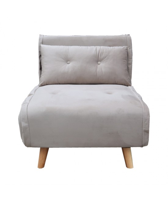 Πολυθρόνα-κρεβάτι Josuane I pakoworld βελούδο σε γκρι απόχρωση 78x80x81εκ Πολυθρόνα-κρεβάτι Josuane I pakoworld βελούδο σε γκρι απόχρωση 78x80x81εκ