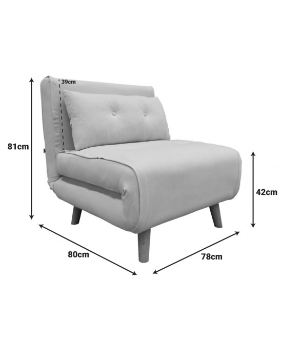Πολυθρόνα-κρεβάτι Josuane I pakoworld βελούδο σε γκρι απόχρωση 78x80x81εκ Πολυθρόνα-κρεβάτι Josuane I pakoworld βελούδο σε γκρι απόχρωση 78x80x81εκ