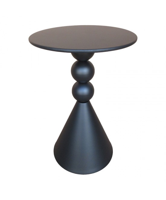 Βοηθητικό τραπέζι Bilane pakoworld μέταλλο σε μαύρη απόχρωση Φ39x55εκ