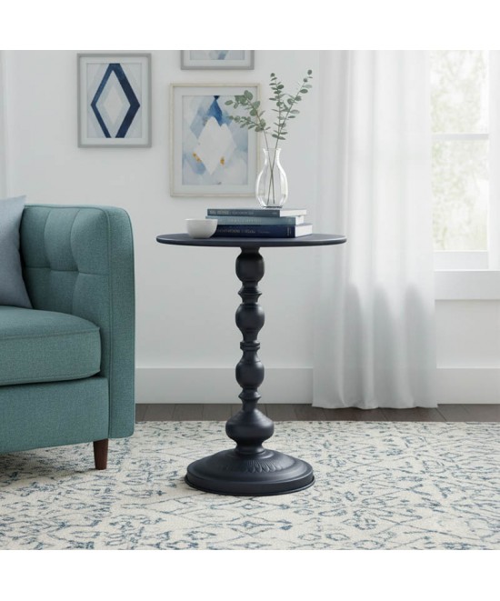 Βοηθητικό τραπέζι Anesor pakoworld μέταλλο σε μαύρη απόχρωση Φ40x52εκ