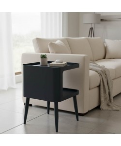 Βοηθητικό τραπέζι Cubino pakoworld μέταλλο σε μαύρη απόχρωση 35x35x50εκ