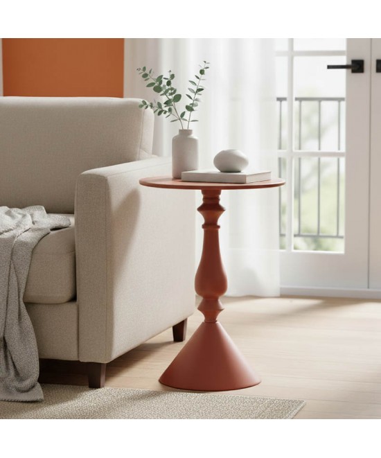 Βοηθητικό τραπέζι Lalou pakoworld μέταλλο σε απόχρωση terracotta Φ40x55εκ Βοηθητικό τραπέζι Lalou pakoworld μέταλλο σε απόχρωση terracotta Φ40x55εκ