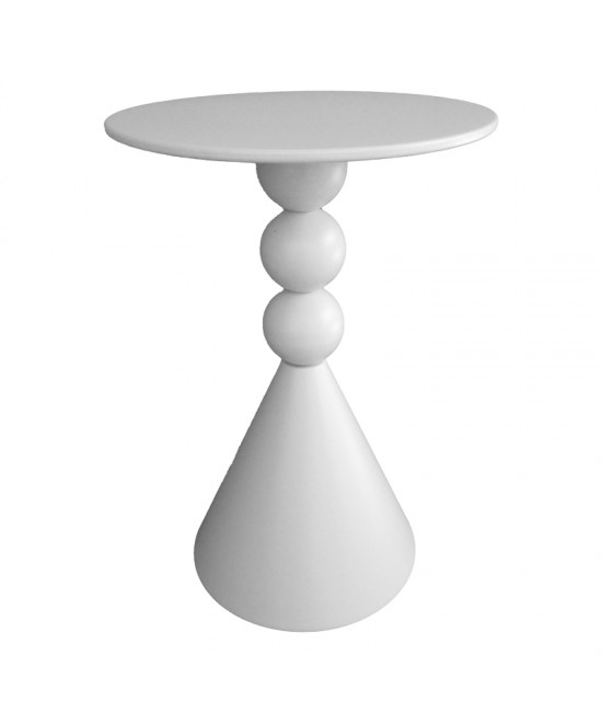 Βοηθητικό τραπέζι Bilane pakoworld μέταλλο σε κρεμ απόχρωση Φ39x55εκ