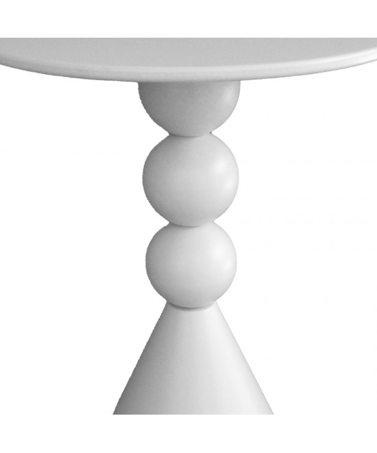 Βοηθητικό τραπέζι Bilane pakoworld μέταλλο σε κρεμ απόχρωση Φ39x55εκ