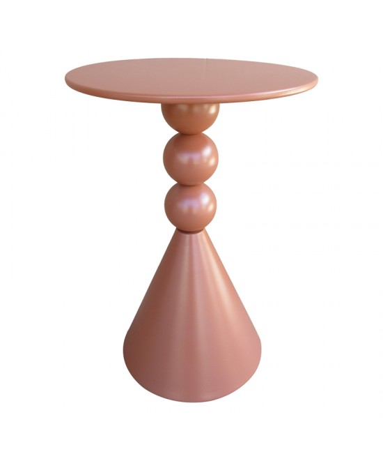 Βοηθητικό τραπέζι Bilane pakoworld μέταλλο σε terracotta απόχρωση Φ39x55εκ