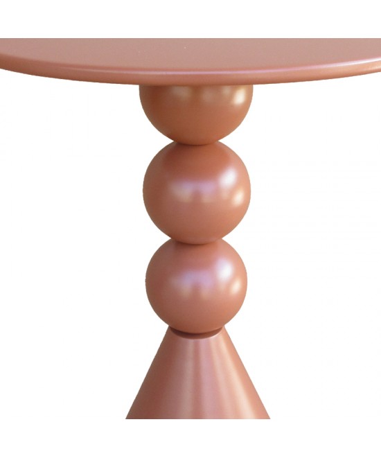 Βοηθητικό τραπέζι Bilane pakoworld μέταλλο σε terracotta απόχρωση Φ39x55εκ