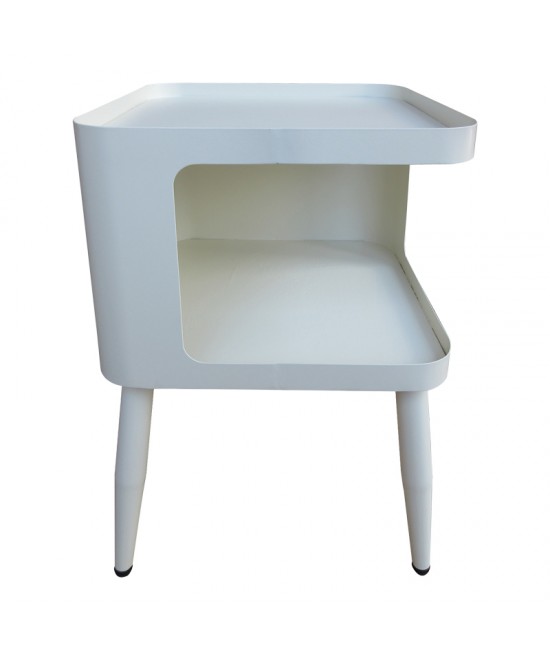 Βοηθητικό τραπέζι Cubino pakoworld μέταλλο σε κρεμ απόχρωση 35x35x50εκ