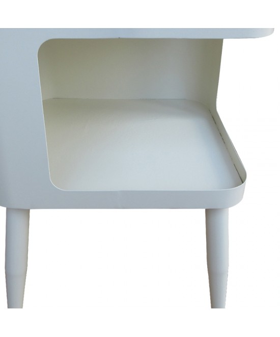 Βοηθητικό τραπέζι Cubino pakoworld μέταλλο σε κρεμ απόχρωση 35x35x50εκ