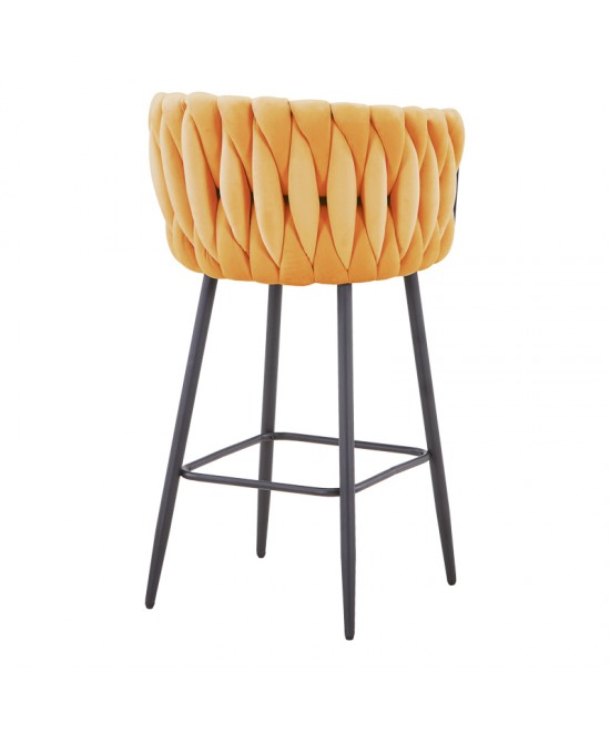 Σκαμπό μπαρ Vivian pakoworld κίτρινο βελούδο-πόδι μαύρο μέταλλο 57x50x100εκ Σκαμπό μπαρ Vivian pakoworld κίτρινο βελούδο-πόδι μαύρο μέταλλο 57x50x100εκ