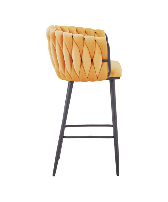 Σκαμπό μπαρ Vivian pakoworld κίτρινο βελούδο-πόδι μαύρο μέταλλο 57x50x100εκ Σκαμπό μπαρ Vivian pakoworld κίτρινο βελούδο-πόδι μαύρο μέταλλο 57x50x100εκ