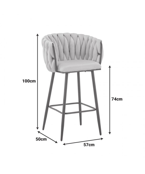 Σκαμπό μπαρ Vivian pakoworld κίτρινο βελούδο-πόδι μαύρο μέταλλο 57x50x100εκ Σκαμπό μπαρ Vivian pakoworld κίτρινο βελούδο-πόδι μαύρο μέταλλο 57x50x100εκ