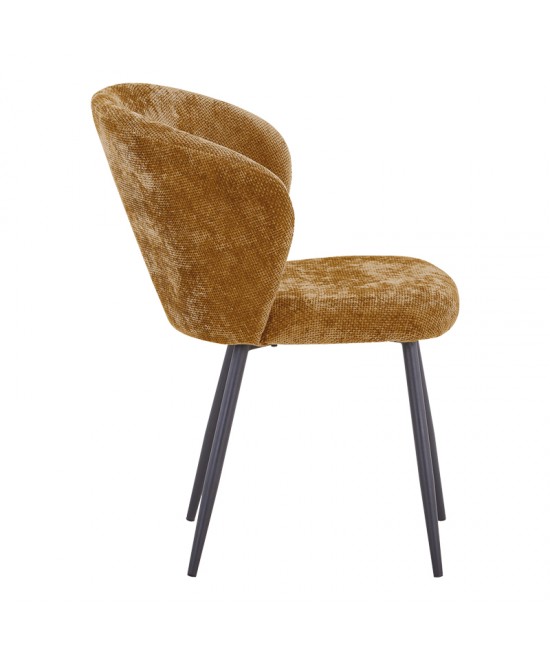 Καρέκλα Karg pakoworld camel ύφασμα-πόδι μαύρο μέταλλο 57x62x80εκ