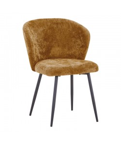 Καρέκλα Karg pakoworld camel ύφασμα-πόδι μαύρο μέταλλο 57x62x80εκ