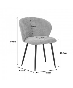 Καρέκλα Karg pakoworld camel ύφασμα-πόδι μαύρο μέταλλο 57x62x80εκ