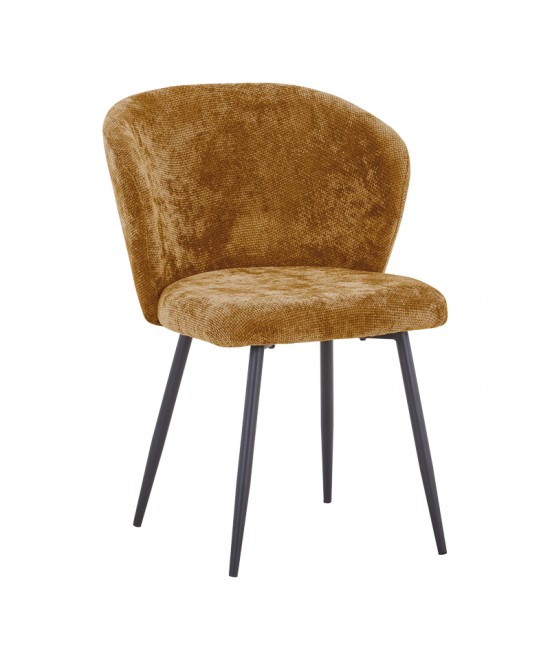 Καρέκλα Karg pakoworld camel ύφασμα-πόδι μαύρο μέταλλο 57x62x80εκ