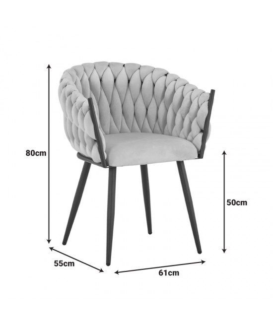 Πολυθρόνα Vivian pakoworld σάπιο μήλο βελούδο-πόδι μαύρο μέταλλο 61x55x80εκ