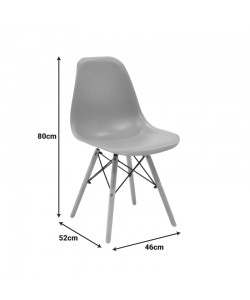 Καρέκλα Julita pakoworld PP cappuccino με φυσικό πόδι 46x52x80εκ