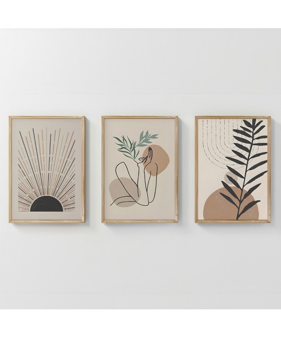 Πίνακας Gonma pakoworld τρίπτυχος με ψηφιακή εκτύπωση και πλαίσιο 33x1.5x48εκ