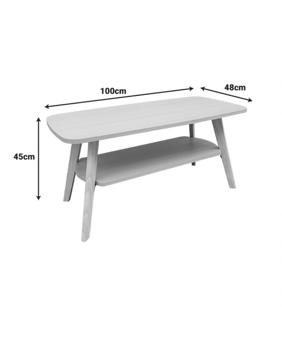 Τραπέζι σαλονιού Komela I mdf σε φυσική απόχρωση 100x48x45cm