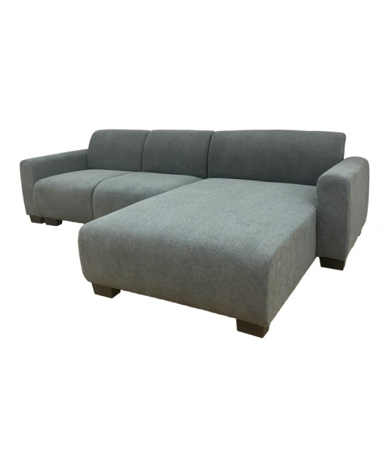 Γωνιακός αναστρέψιμος καναπές Erros pakoworld ύφασμα γκρι 287x161x71εκ