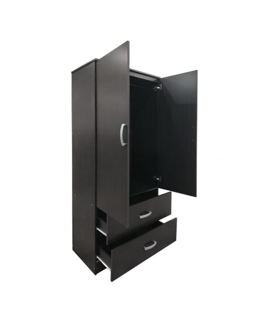 Ντουλάπα δίφυλλη με 2 συρτάρια Lego pakoworld σε wenge απόχρωση 80x42x180εκ Ντουλάπα δίφυλλη με 2 συρτάρια Lego pakoworld σε wenge απόχρωση 80x42x180εκ