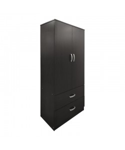 Ντουλάπα δίφυλλη με 2 συρτάρια Lego pakoworld σε wenge απόχρωση 80x42x180εκ