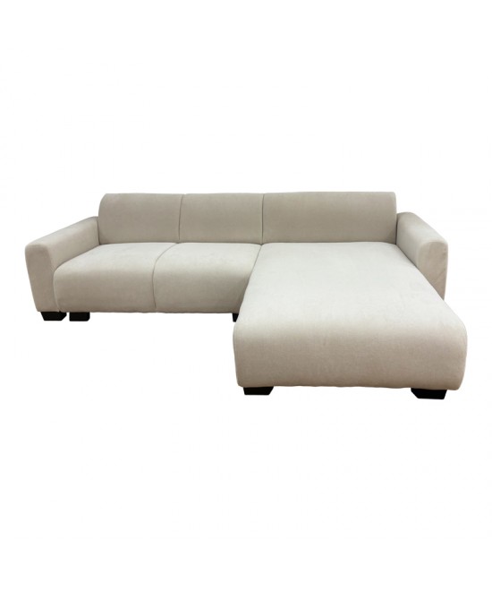 Γωνιακός αναστρέψιμος καναπές Erros pakoworld ύφασμα μπεζ 287x161x71εκ