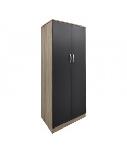 Ντουλάπα δίφυλλη Lego pakoworld σε oak-ανθρακί απόχρωση 80x42x180εκ