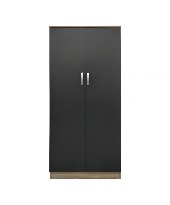 Ντουλάπα δίφυλλη Lego pakoworld σε oak-ανθρακί απόχρωση 80x42x180εκ