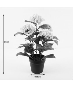Διακοσμητικό φυτό σε γλάστρα Hydrangea Inart λευκό Φ35x50εκ