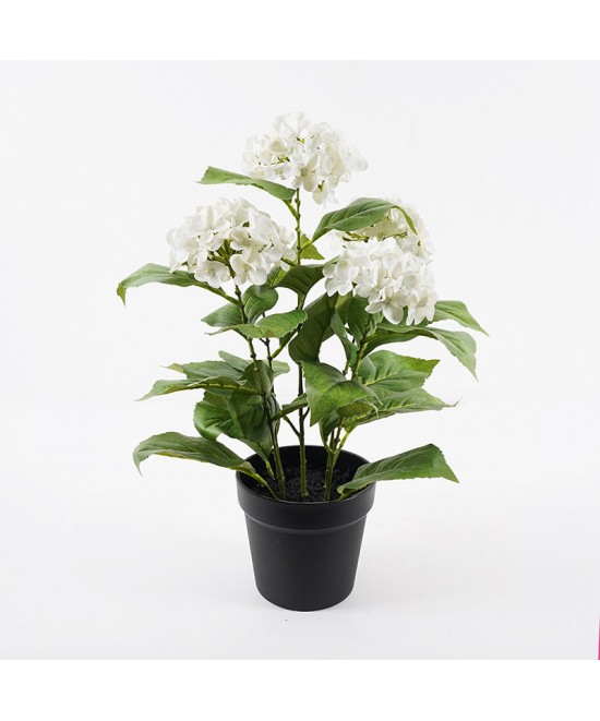 Διακοσμητικό φυτό σε γλάστρα Hydrangea Inart λευκό Φ35x50εκ