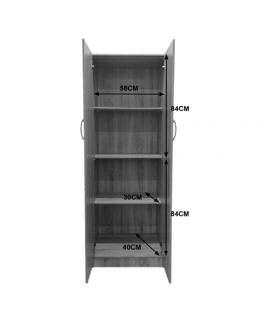 Ντουλάπα δίφυλλη Lego pakoworld σε λευκή απόχρωση 60x42x180εκ